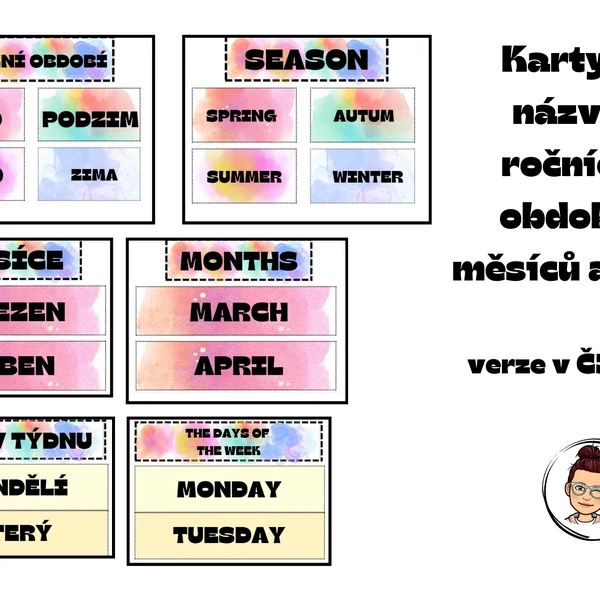Dny v týdnu, měsíce, roční období