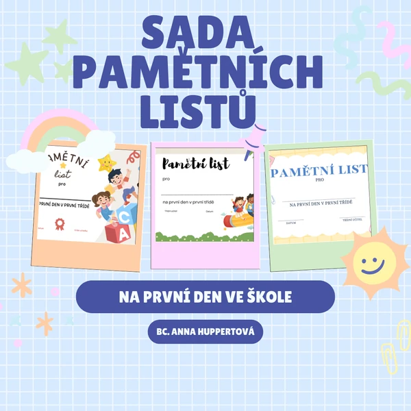 Pamětní list na první den ve škole