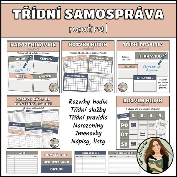 Třídní samospráva - balíček neutral (7 produktů, přes 60 stran)