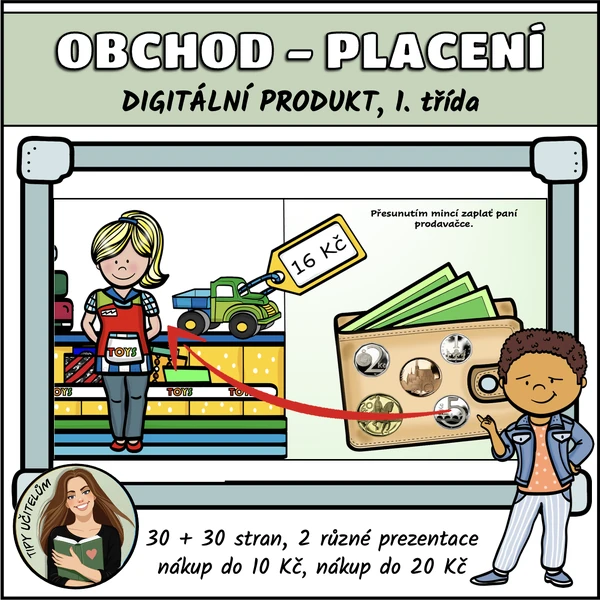 Obchod - placení mincemi do 20 Kč (digitální produkt)