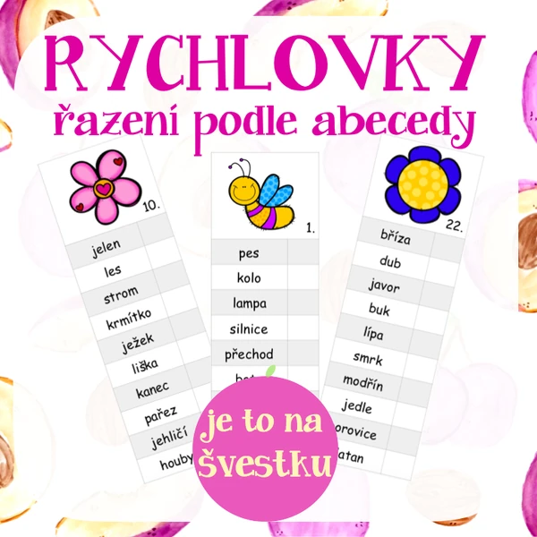Rychlovky - řazení podle abecedy