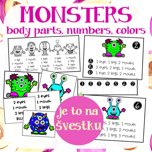 MONSTERS - bodyparts, colors, numbers