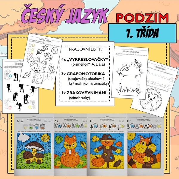 Český jazyk 1. třída (podzim) - vykreslovačky