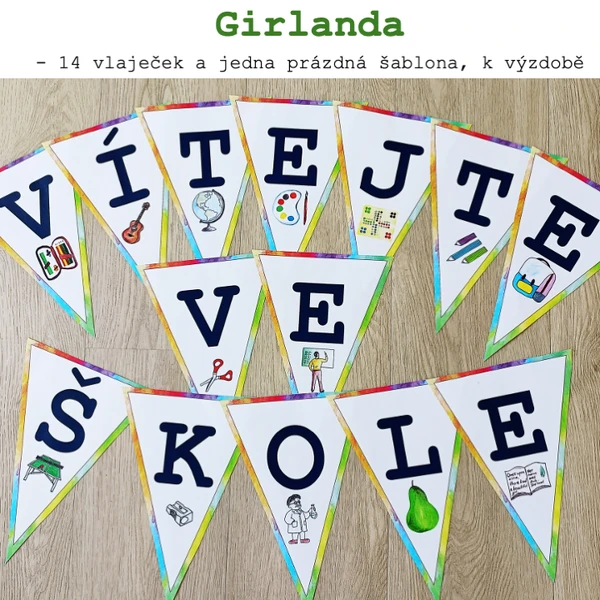 Uvítací girlanda - Vítejte ve škole