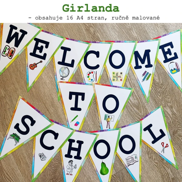 Uvítací girlanda - WELCOME TO SCHOOL