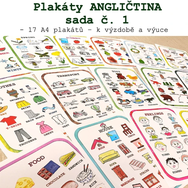 Vzdělávací plakáty - Angličtina sada č. 1