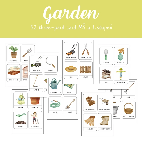 Three-part cards - GARDEN