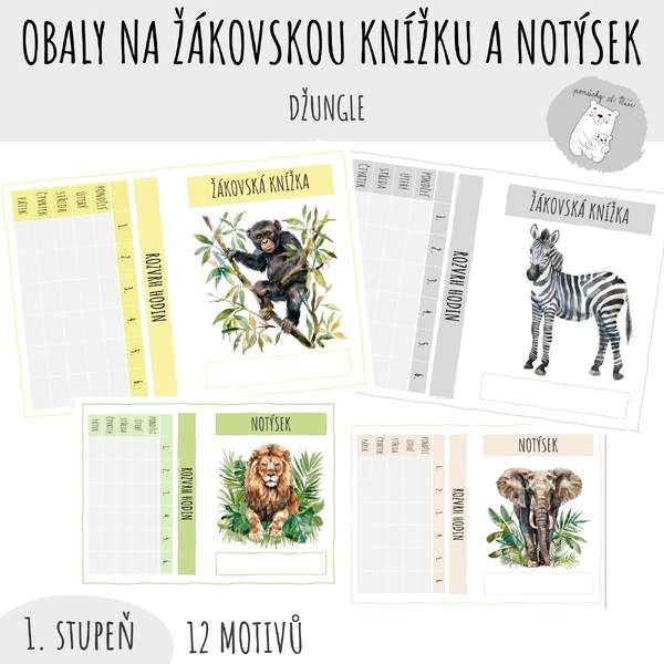 Obaly na ŽK a notýsek - Džungle