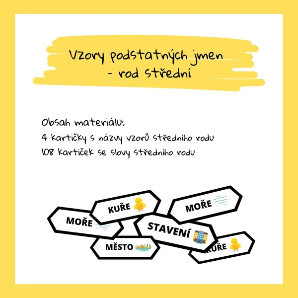 Vzory podstatných jmen - rod střední
