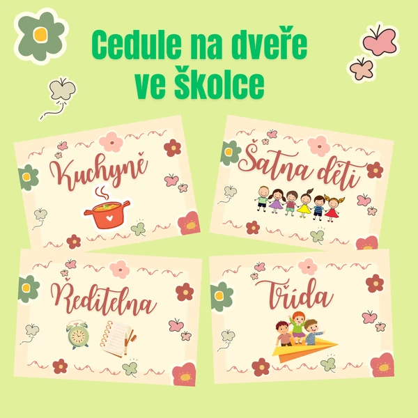 Nápisy na dveře ve školce