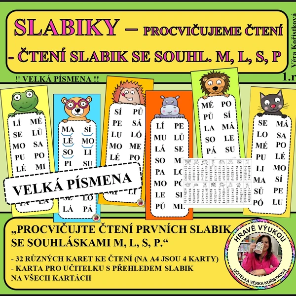 SLABIKY – PROCVIČUJEME ČTENÍ SLABIK SE SOUHL. M, L, S, P