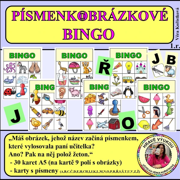 PÍSMEKOOBRÁZKOVÉ BINGO – pro prvňáčky