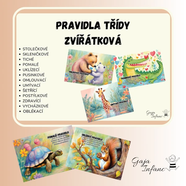 Pravidla třídy- zvířátka