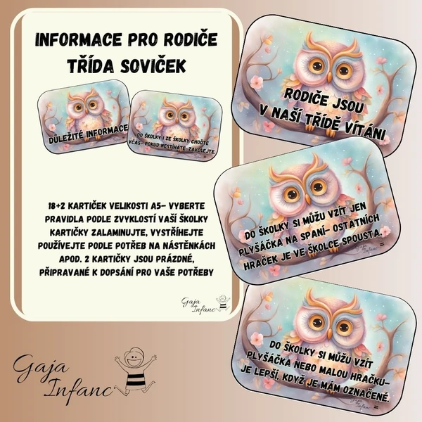 Informace pro rodiče- třída soviček