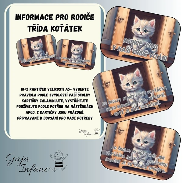 Informace pro rodiče- třída koťátka