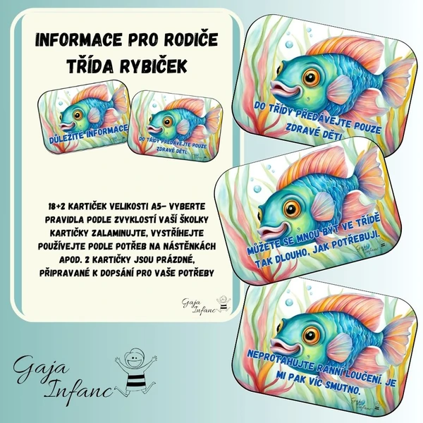 Informace pro rodiče- třída rybiček