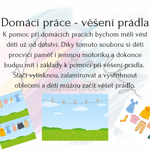Domácí práce - věšení prádla