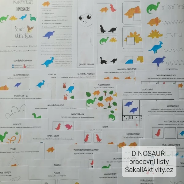  Pracovní listy - DINOSAUŘI 
