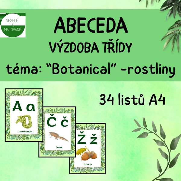 Abeceda- téma Botanical, rostliny