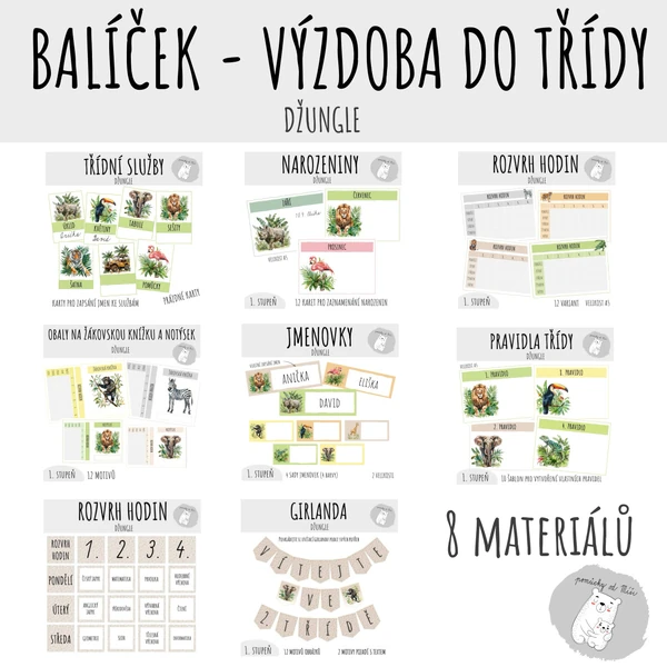 BALÍČEK: Výzdoba třídy, třídní samospráva - Džungle