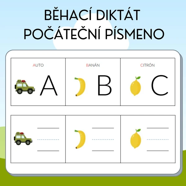 Běhací diktát - počáteční písmeno