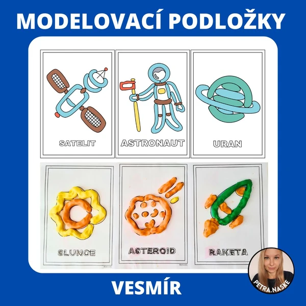 Vesmír - modelovací podložky (omalovánky)