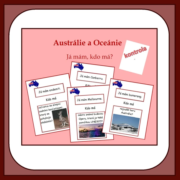 Já mám, kdo má? Austrálie a Oceánie