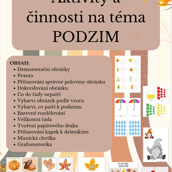 PODZIM - zvířátka, listy, znaky podzimu