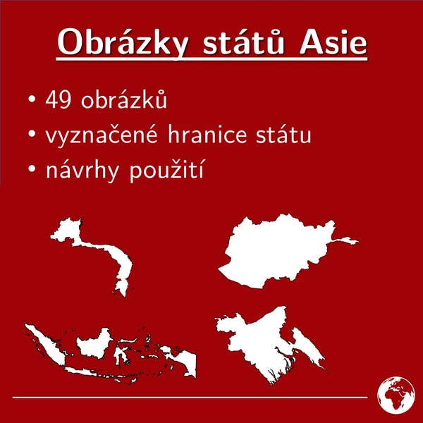 Asie, obrázky hranic všech států Asie, zeměpis