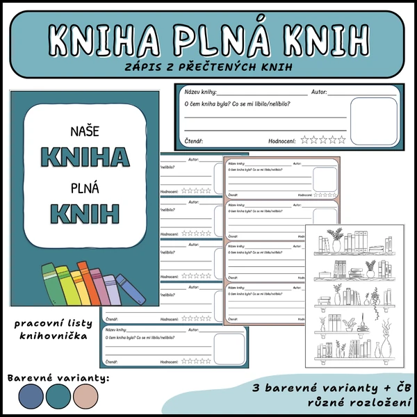 Kniha plná knih - seznam knih, zápis z knih, čtenářské listy