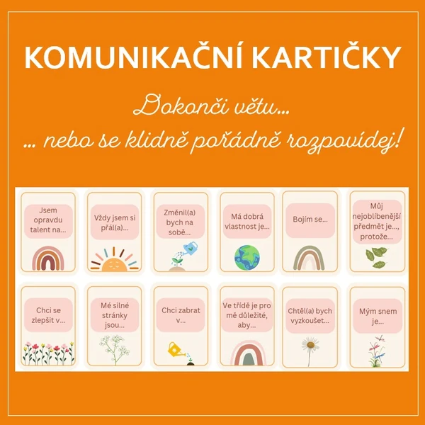 Komunikační kartičky - Dokonči větu.