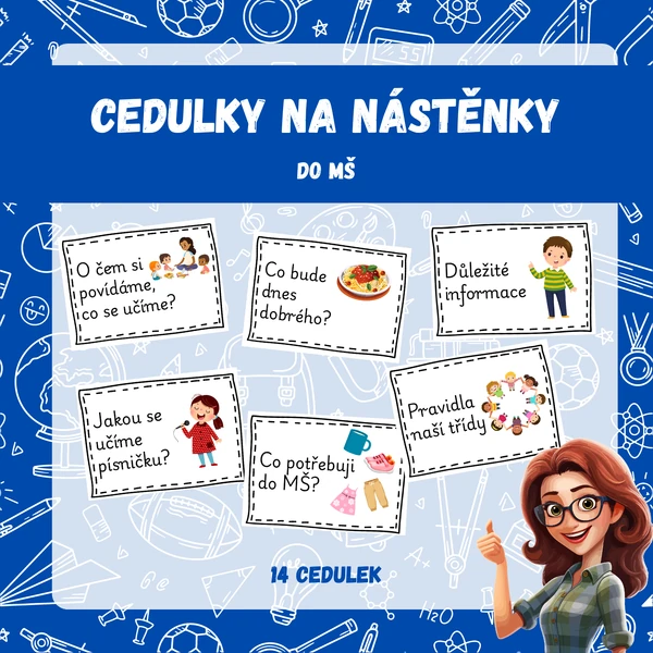 Cedulky na nástěnky do MŠ