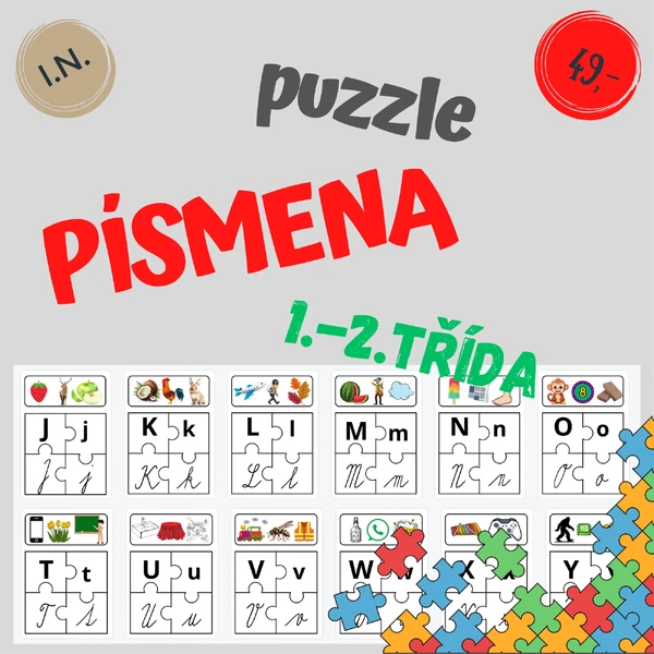 Puzzle - písmena 4 tvary
