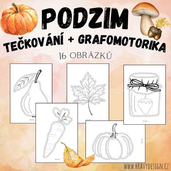 TEČKOVÁNÍ + GRAFOMOTORIKA - PODZIM