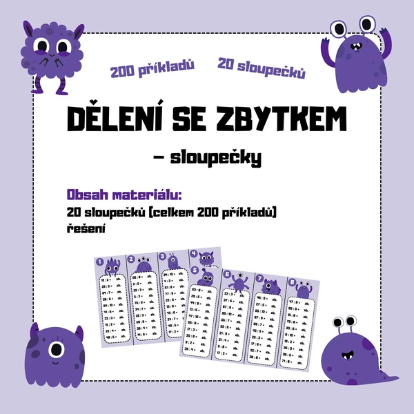 DĚLENÍ SE ZBYTKEM - sloupečky