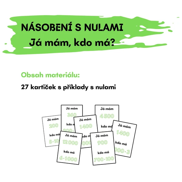 Násobení s nulami – Já mám, kdo má?