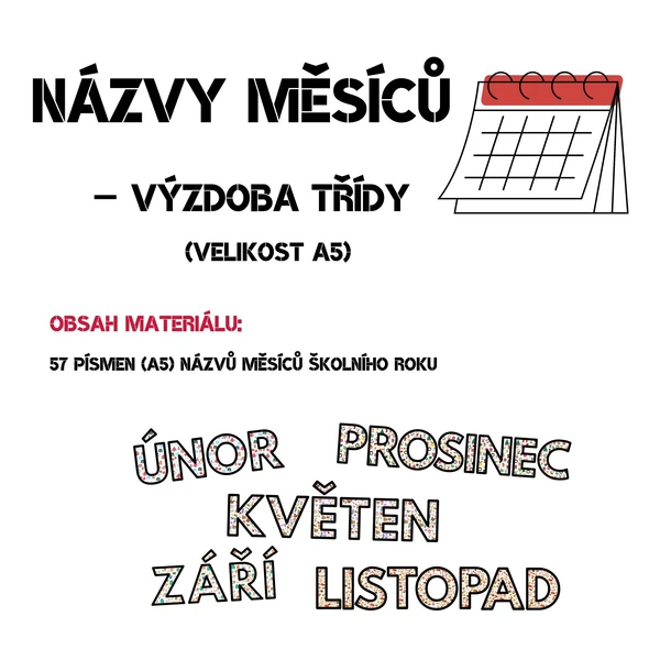 Názvy měsíců - výzdoba třídy