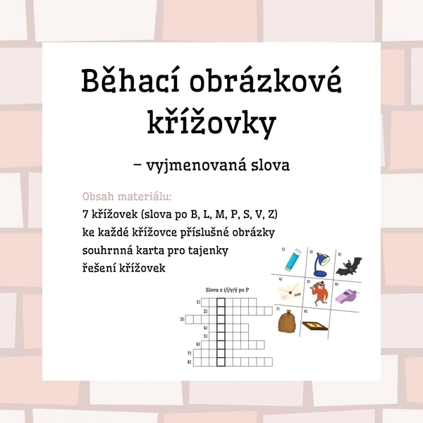 Běhací obrázkové křížovky - vyjmenovaná slova