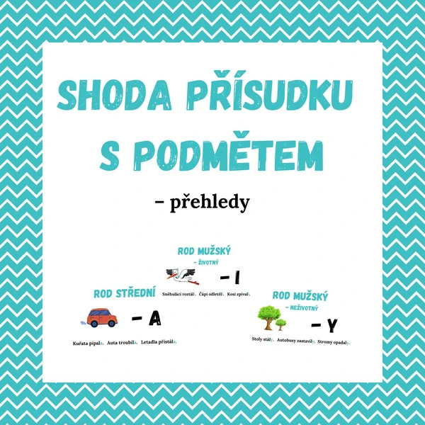 Shoda přísudku s podmětem - přehledy