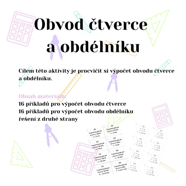 OBVOD ČTVERCE A OBDÉLNÍKU
