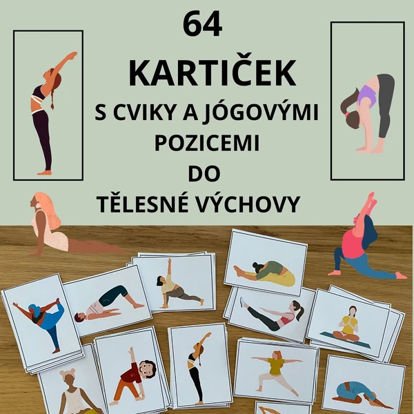 Jógové pozice a cviky - 64 kartiček 