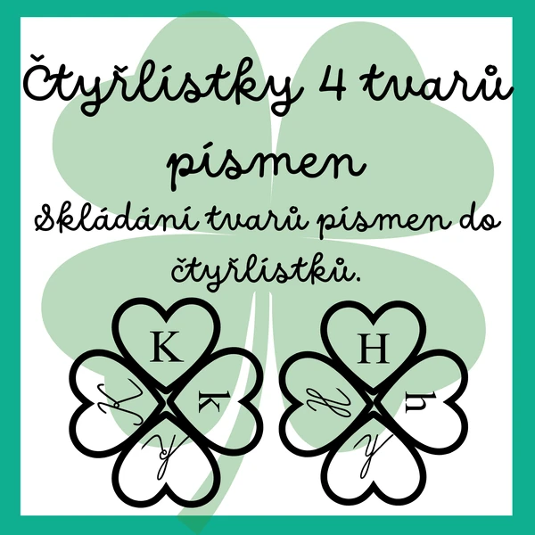 Čtyřlístky ze 4 tvarů písmen