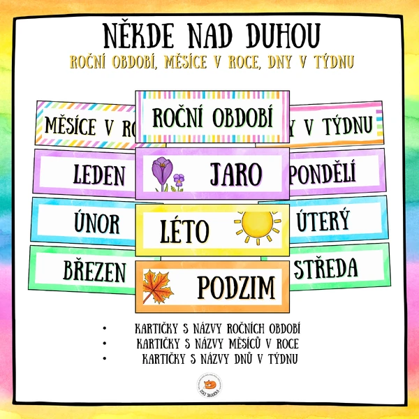 Někde nad duhou - roční období, měsíce, dny v týdnu