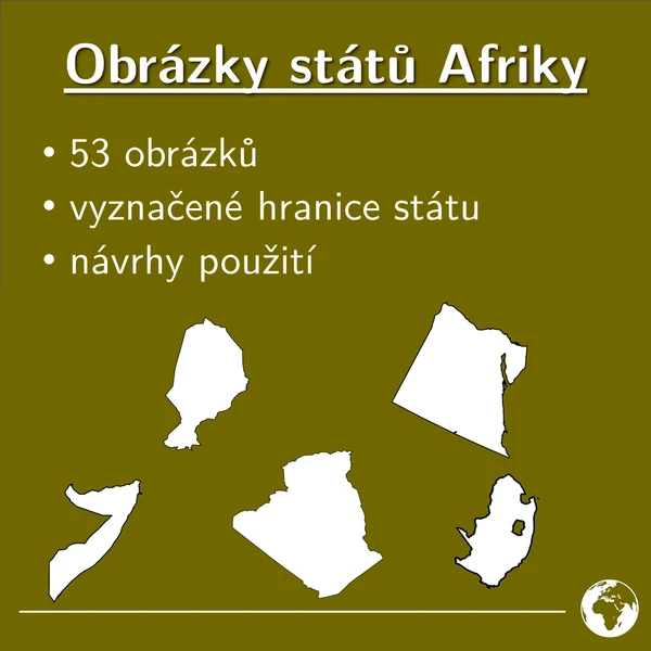 Afrika, obrázky hranic všech států Afriky, zeměpis