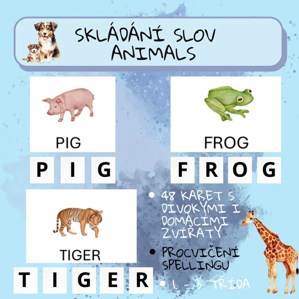 Skládání slov - animals
