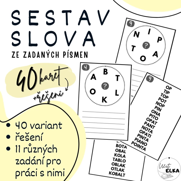 SESTAV SLOVA ze zadaných písmen