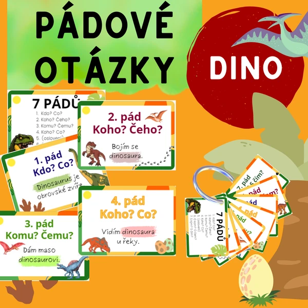Pádové otázky- DINO- plakáty, brožurka
