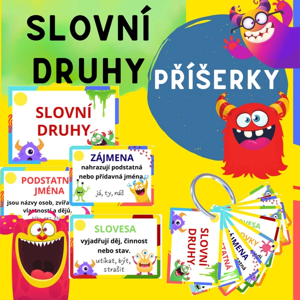 Slovní druhy- příšerky- plakáty, brožurka