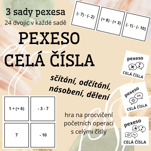 CELÁ ČÍSLA - početní operace (3 sady PEXESA)