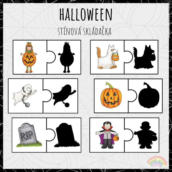 Halloween, stínová skládačka